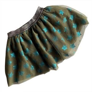 Cat & Jack skirt Green Tulle Net Blue sequins star baby infant girl 12 mos NWT